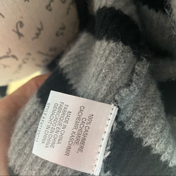 100% Cashmere Soft Striped Long Cardigan, Small - Picture 7 of 7